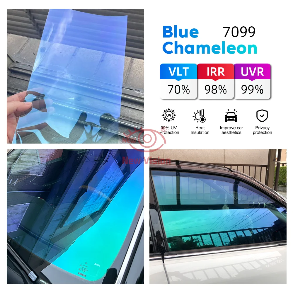 

Высококачественная 71% хамелеонная синяя тонировочная пленка для автомобиля, изменяющая цвет, для лобового стекла, солнцезащитная, отражающая видимый свет