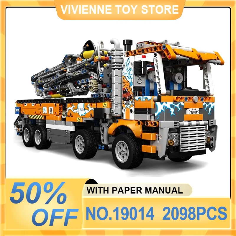 

MOULD KING 19014 Pneumatic Concrete Pump Truck Compatible MOC 89879 Building Blocks Bricks Puzzle Toys Birthday Gifts For Kids