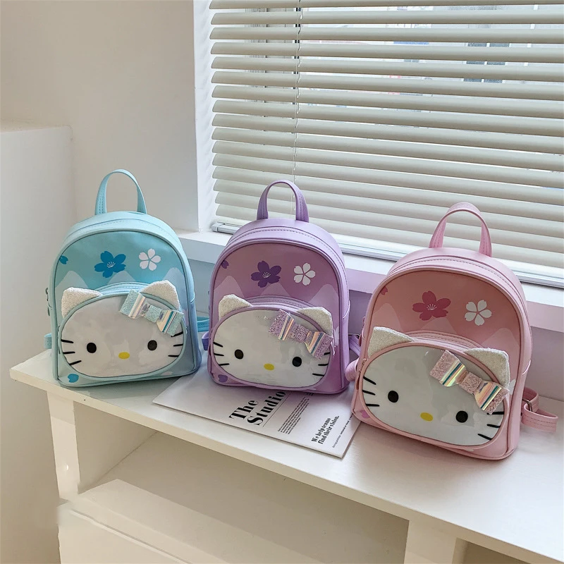 

24CM New Sanrio Schoolbag Cute Cartoon Hello Kitty Backpack Children's Mini Schoolbag Baby Anti Loss Kindergarten Backpack Gift