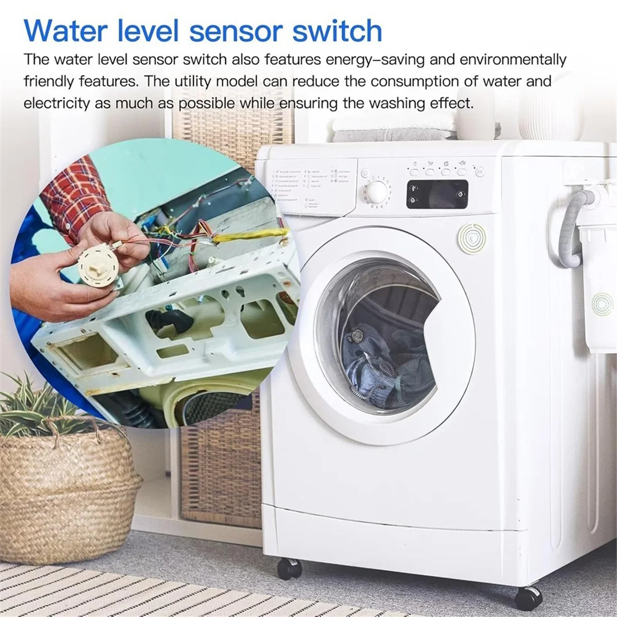 DC96-01703B مفتاح مستشعر ضغط مستوى الماء للغسالة لأجهزة سامسونج WF461ABW، WF501ANW، WF511ABR، WF511ABW