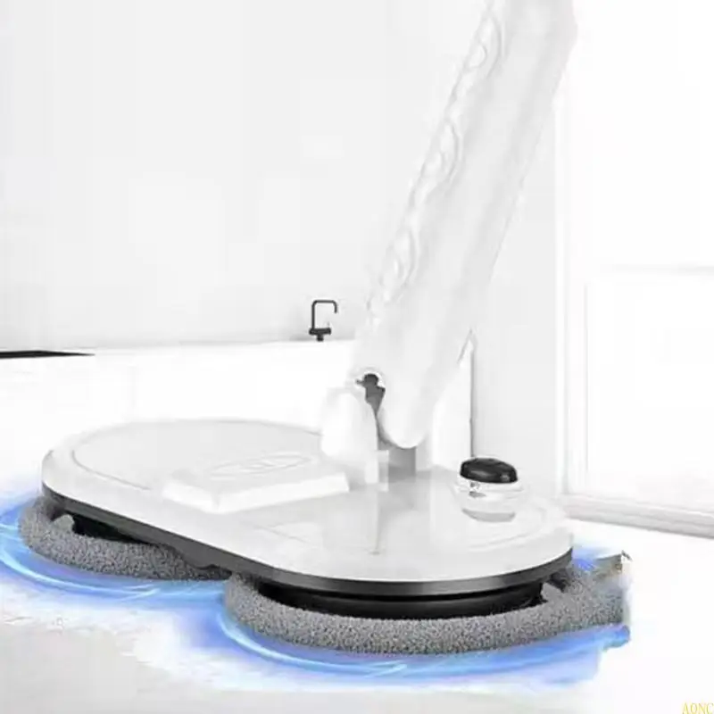 A0NC Cordless Electric Spin Mop للأخشاب الصلبة والبلاط ، فرك MOP مع 2 منصات MOP