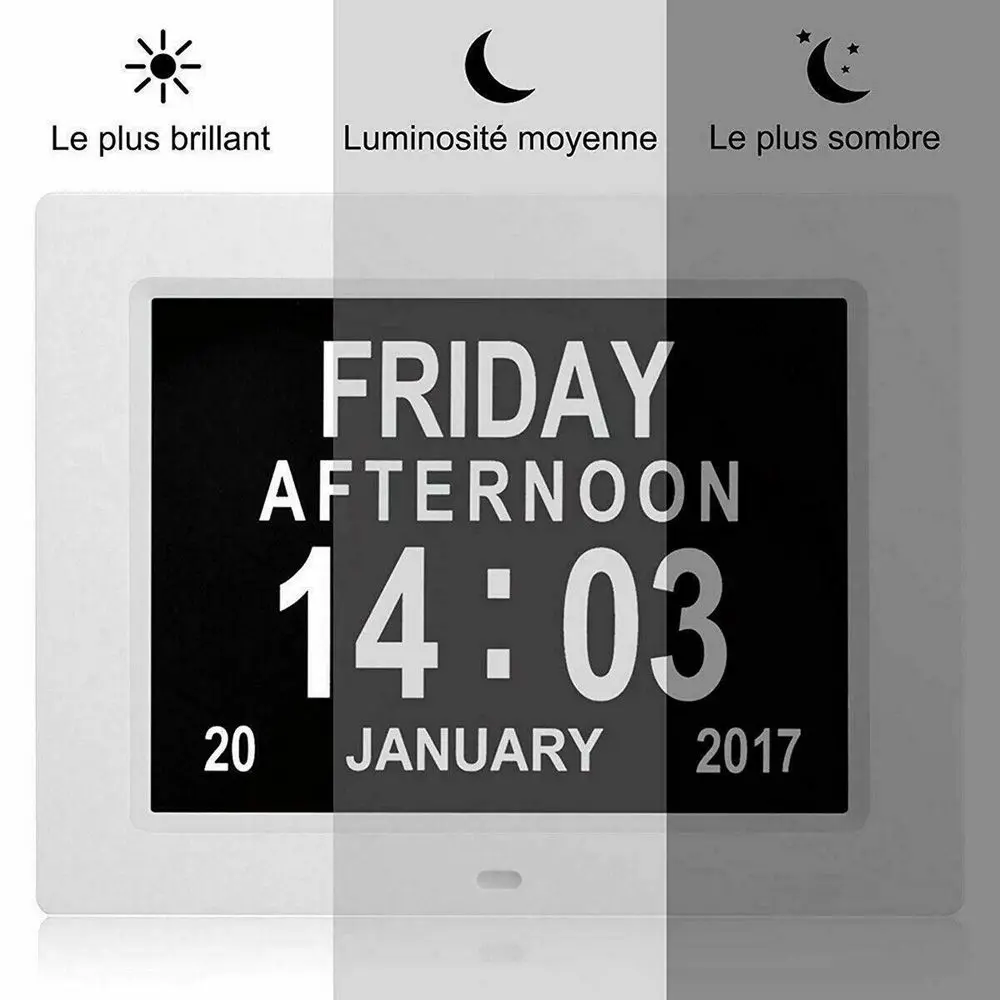 Electronic Date Large Time LCD Screen Dementia Home Decor Digital Clock Calendar Alarm Clock