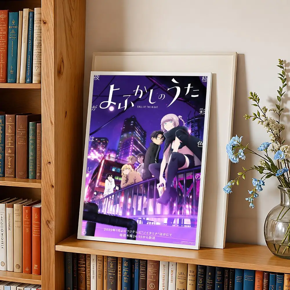 Anime Call of the Night Nazuna Kou Poster HD Self Adhesive Wall Art Waterproof Removable  for Bedroom Living Room Home Decor