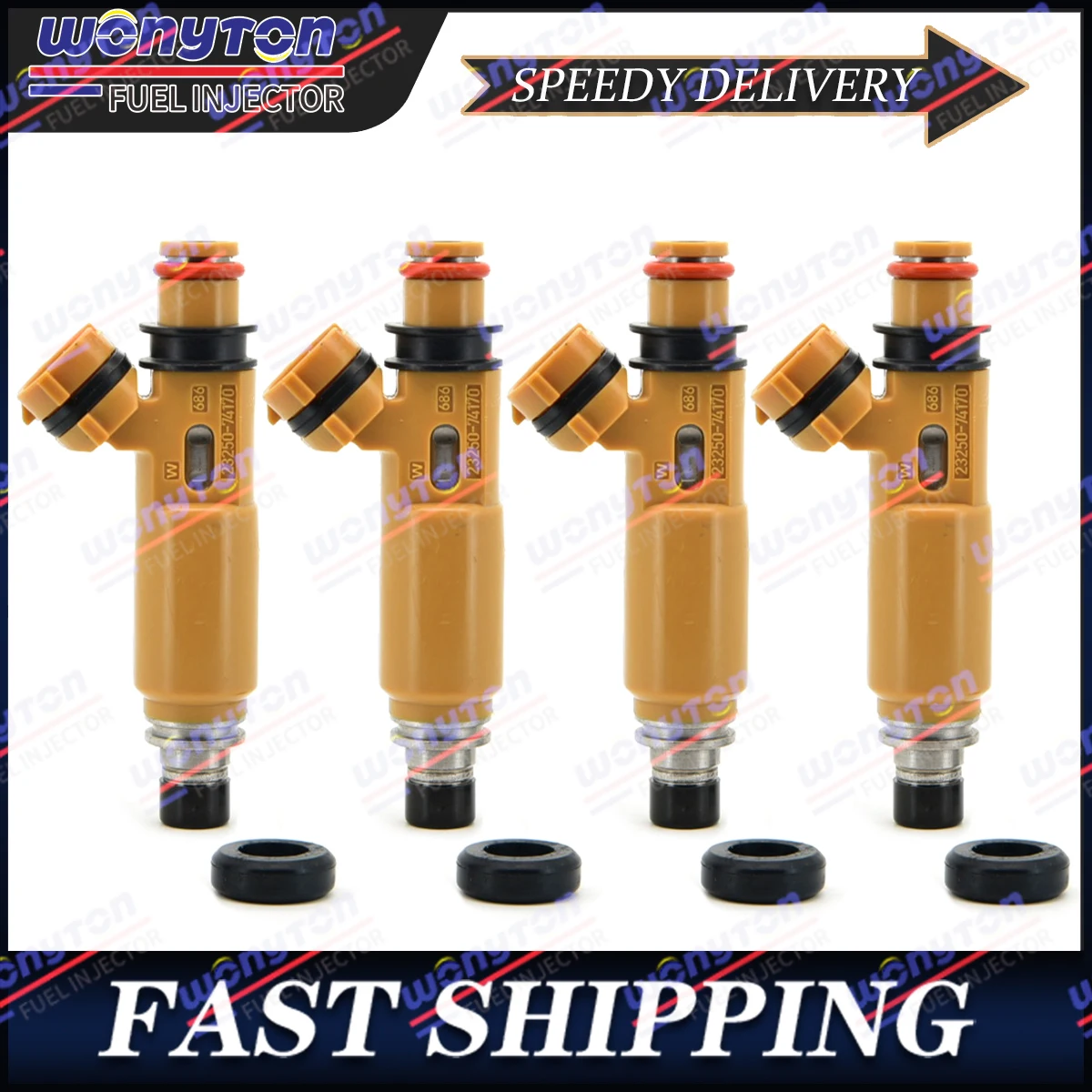 4Pcs Fuel Injectors 23250-74170 for Toyota Camry Rav4 Avensis Ipsum Corona Vista