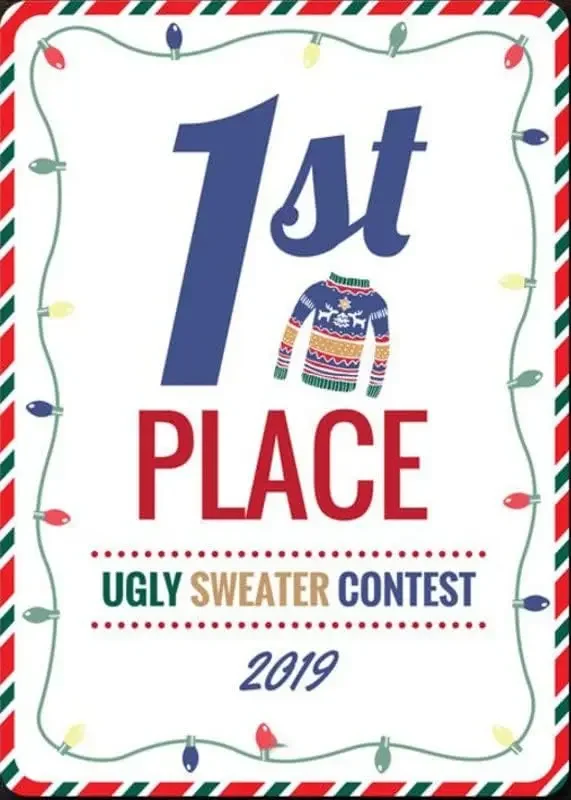 Y1,Contest Award Sign, 1st Place Award, Sweater Contest, First place, Gift for Winners, Awards Aluminum Gift, Quality Meta