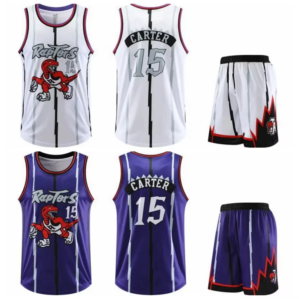 Classic Basketball Sleeveless Jersey Shorts 3d Printed Pattern Toronto Raptors Basketball Sleeveless Jersey Set Outdoor Sports