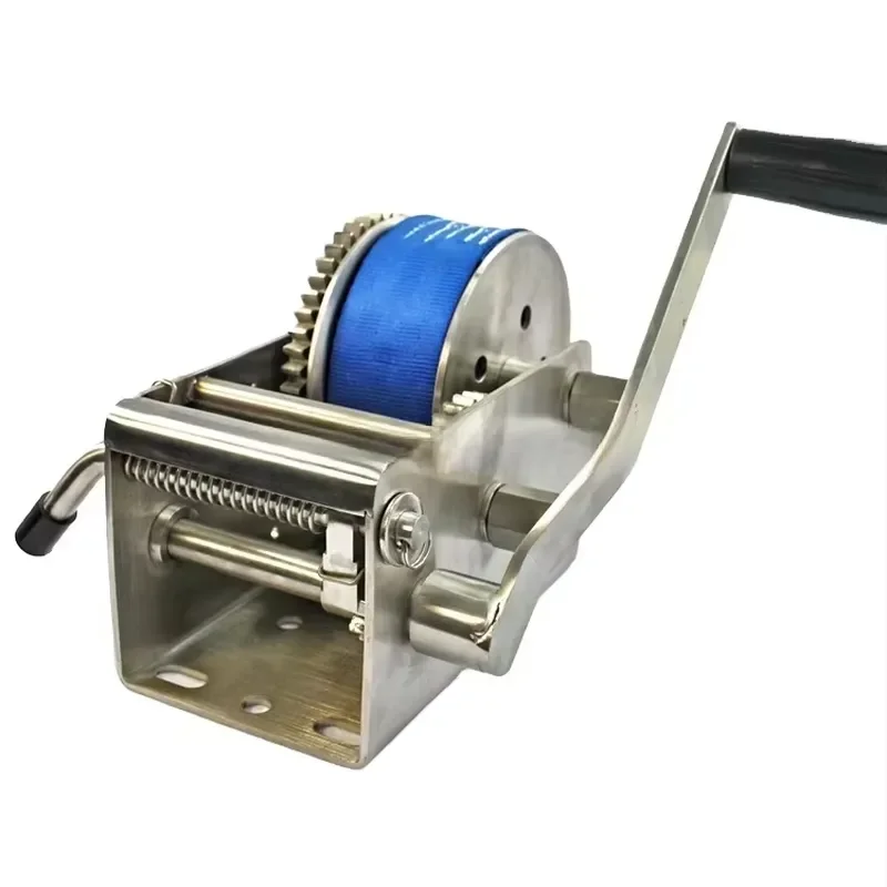 Heavy Three-Speed Manual Winch 316L Stainless Steel Portable Small Hand Winch for Lifting for Boat Trailer