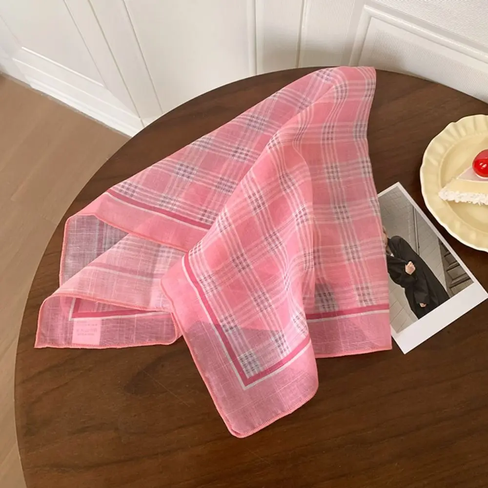 

Elegant Pastoral Style Summer Triangle Headscarf Silk Polka Dot Fresh Floral Headband Lattice French Women Hair Band Girls