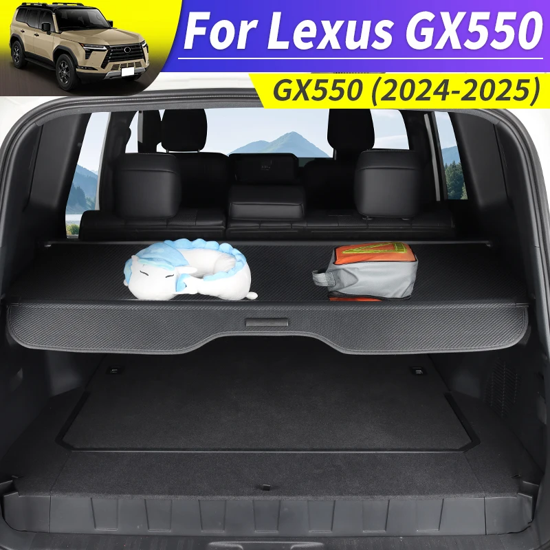 For Lexus GX550 2024 2025 Trunk Cargo Cover Curtain Retractable Partition Baffle Plate Storage Accessories gx550 Interior Tuning