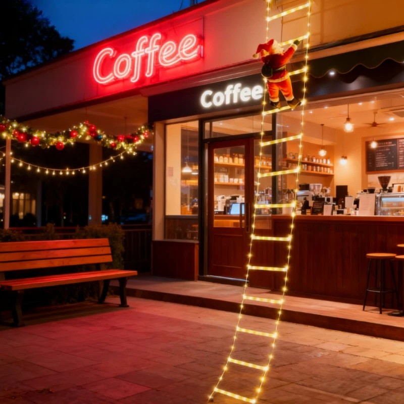 1 قطعة 3m سانتا كلوز تسلق الدرج ضوء لشجرة عيد الميلاد غرفة المعيشة غرفة نوم نافذة مهرجان جو الحفلات إضاءة ديكوريّة #5