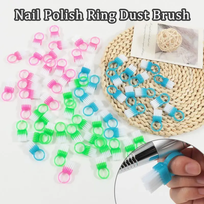 10Pcs Mini Ring Nail Dust Cleaning Brush Soft Hair DIY Nails Brushes Professional Dust Cleaning Make Up Brush Manicure Care Tool