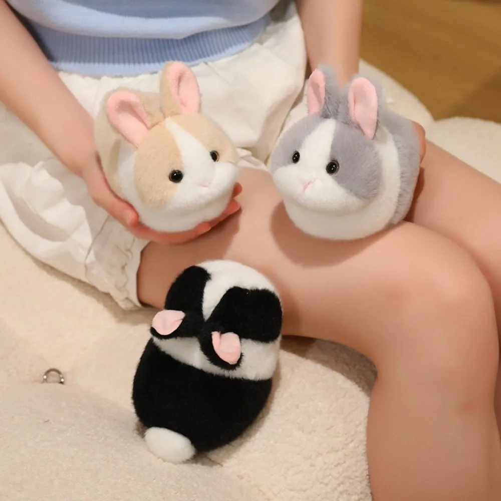 Soft Bunny Plush Fluffy Rabbit Plush Toy Round Soft Bunny Stuffed Animal Lovely Chubby Plush Rabbit Doll Ornament