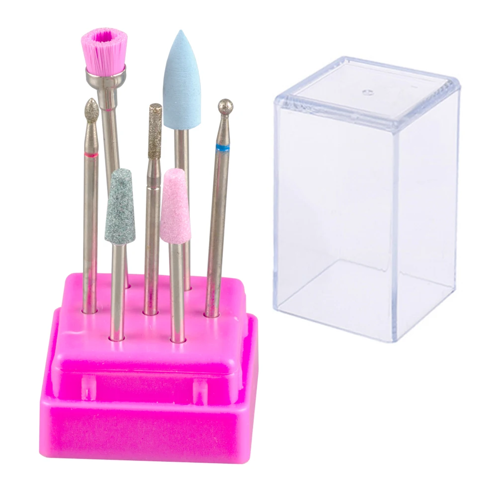 7 pz/lotto punte per trapano per unghie con fresa a scatola per Set di Manicure punte per unghie diamantate in ceramica per macchina per Manicure elettrica