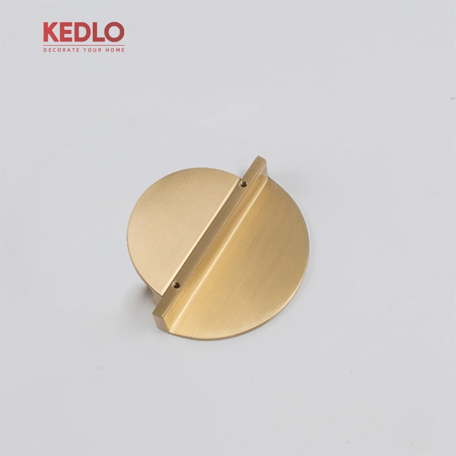 

KEDLO modern simple solid brass heavy-duty semi-circular handle kitchen cabinet drawer brushed brass pull