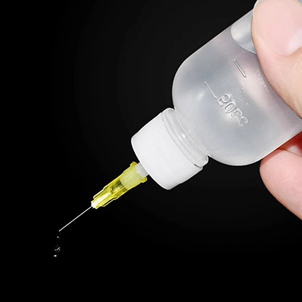6 Stück 50 ml transparente Kleberflasche, zusammendrückbare Applikator-Kunststoff-Flüssigkeitsflasche mit 50 Stück Dosiernadeln, geeignet für Kleber-DIY – Detail 6