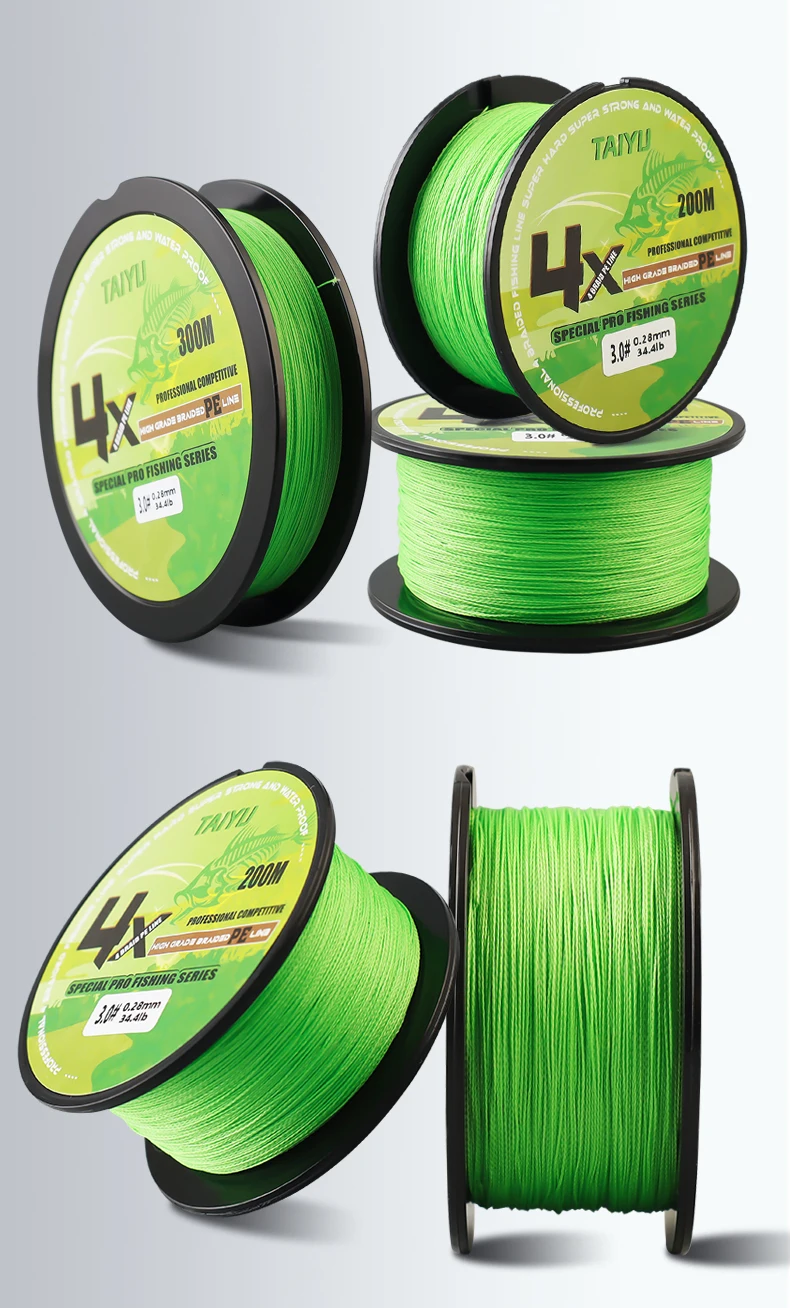 TAIYU X4 300 m Angelschnur 4 Stränge geflochten Japan Langlebige Multifilament-Angelschnur 19LB-70LB Super glatte Karpfen-Angelschnur – Detail 18