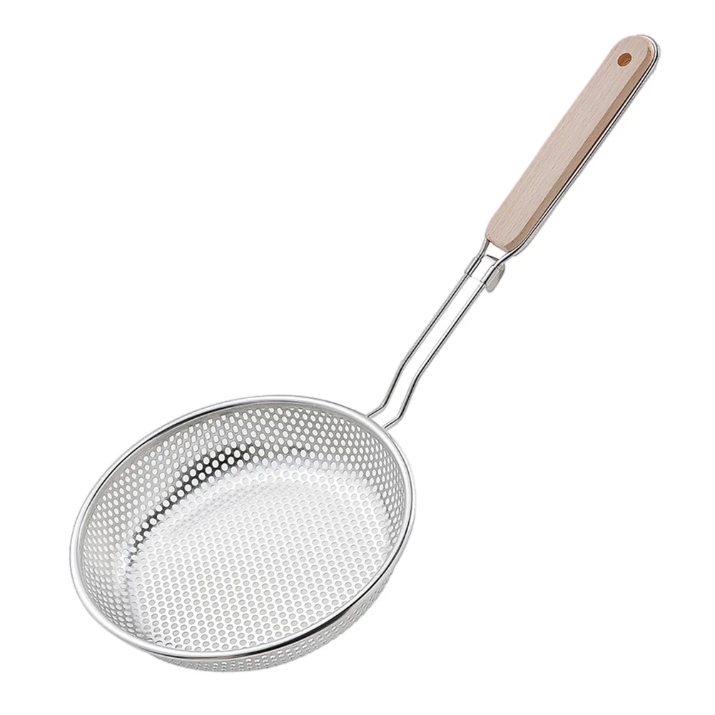 

1Pcs Stainless Steel Slotted Spoon with Extended Handle Heavy Duty Skimmer for Fried Food Soup Noodles Colander Tool
