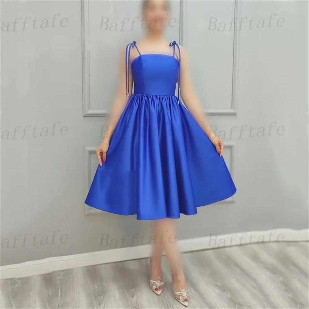 Bafftafe uma linha na altura do joelho curto formal vestidos de noite alças personalizadas rendas até voltar vestido de cocktail feminino vestidos de baile