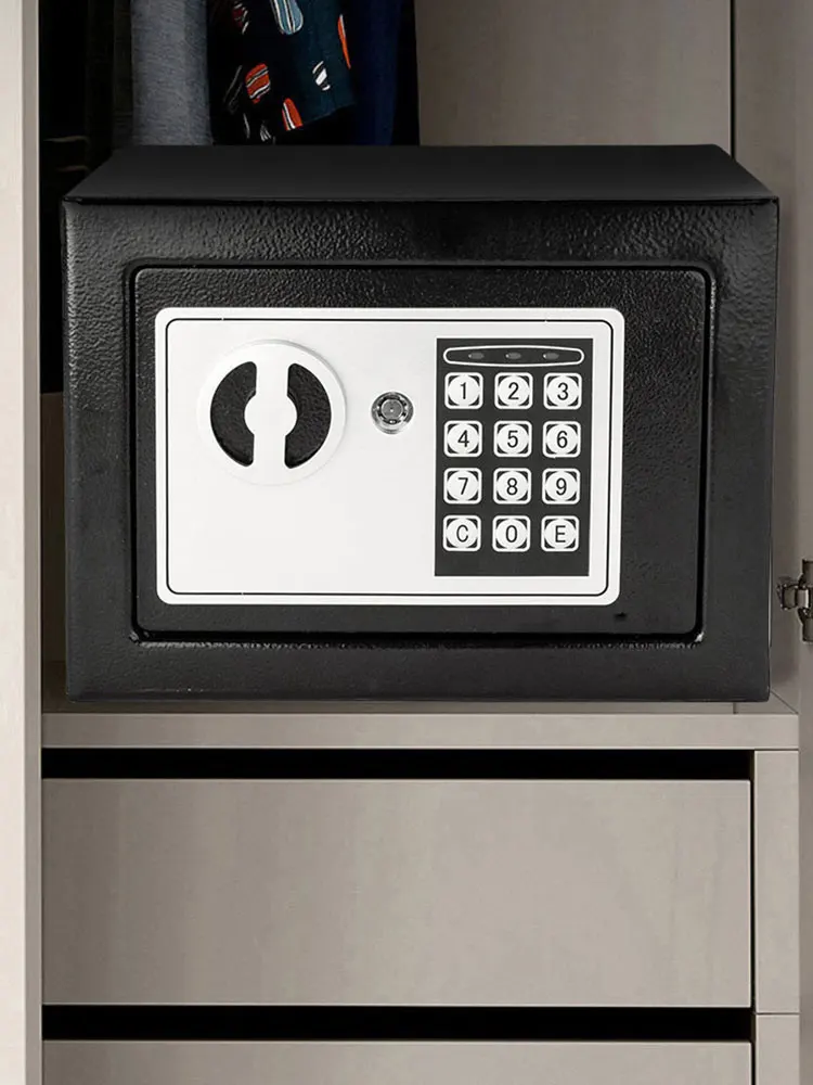 صندوق إيداع آمن مع مفاتيح بنك المال المنزلي، صندوق أمان بكلمة مرور قابل للقفل، فولاذ لتخزين وثيقة مجوهرات المال #4
