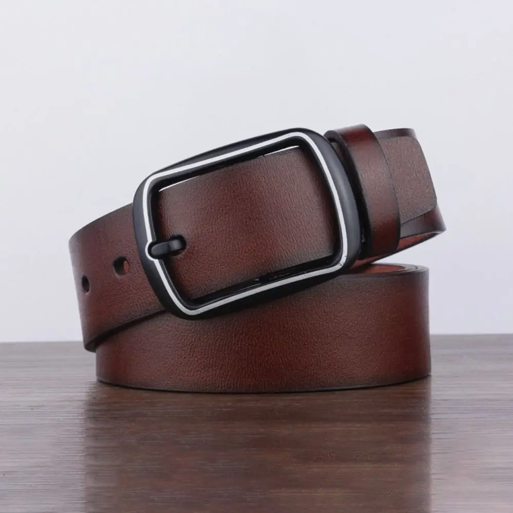 Cinturón de cuero versátil de moda para hombre, cinturón de ocio de negocios, cinturones de traje para pantalones, marca de lujo