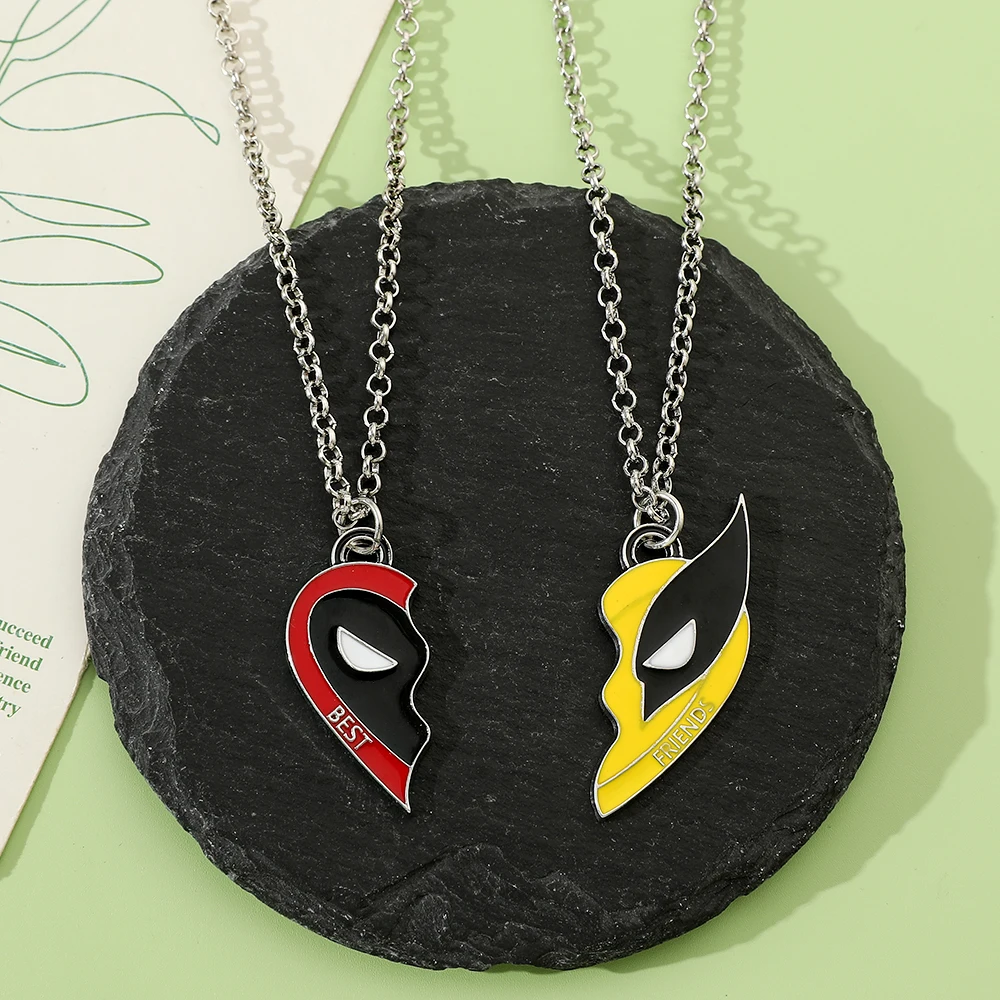 Marvel Movies Deadpool & Wolverine Necklace Cool DIY Handmade Pendant Accessories Fashion for Best Friend Gifts Pendant Necklace