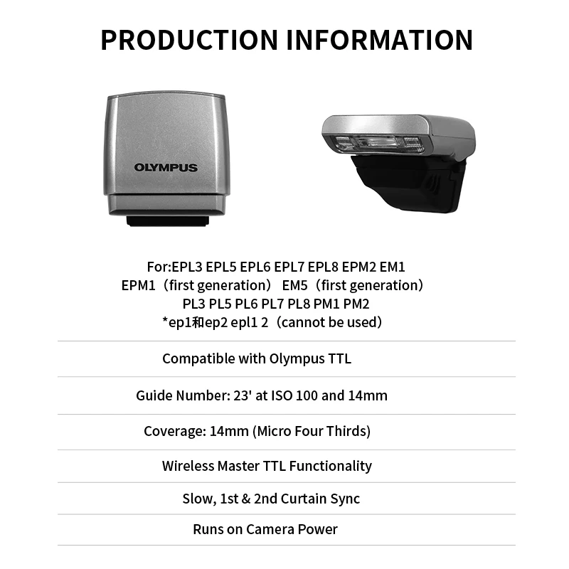 DH Olympus FL-LM1 TTL flash suitable for Olympus E-PL7 E-PL5 E-PL6 E-PL8 E-PM2 E-P5 OM-D E-M1 E-M5 EM1 EM5 digital camera