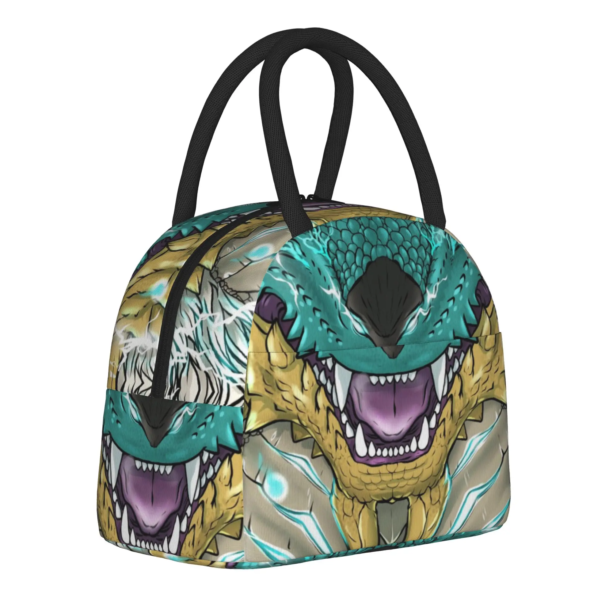 Zinogre Monster Hunter World Insulated Lunch Bag Large Kanji MHW Reusable Thermal Bag Tote Lunch Box Beach  Travel Men Women