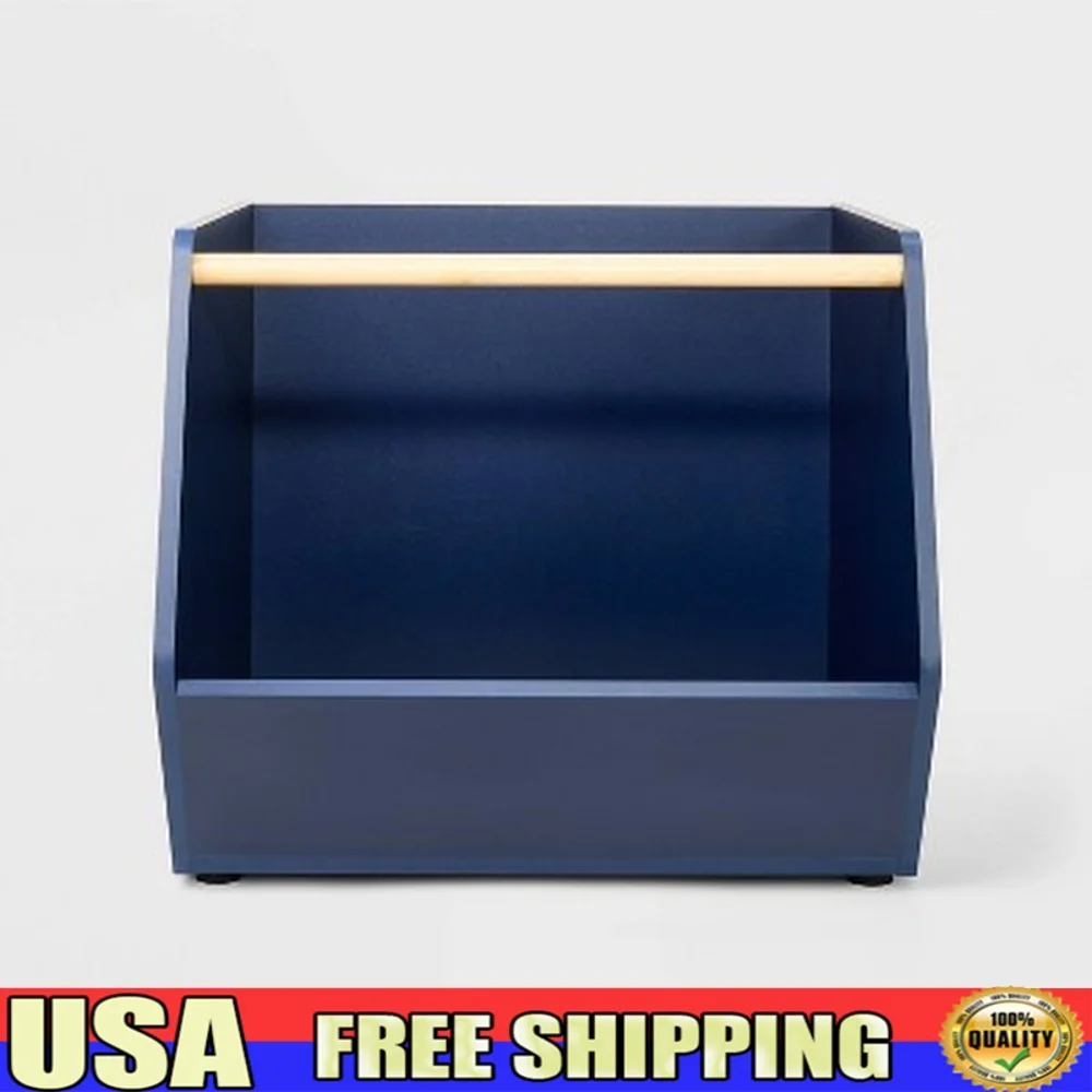 

Kids Stackable Laminate Storage Bin Open Front Wooden Rod Toy Organizer Space Saving Storage Solution Ages 5 and Up