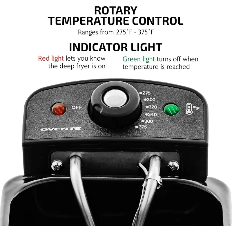 Electric Deep Fryer 2 Liter Capacity, with Viewing Window and Odor Filter, Adjustable Temperature&Removable Frying Basket