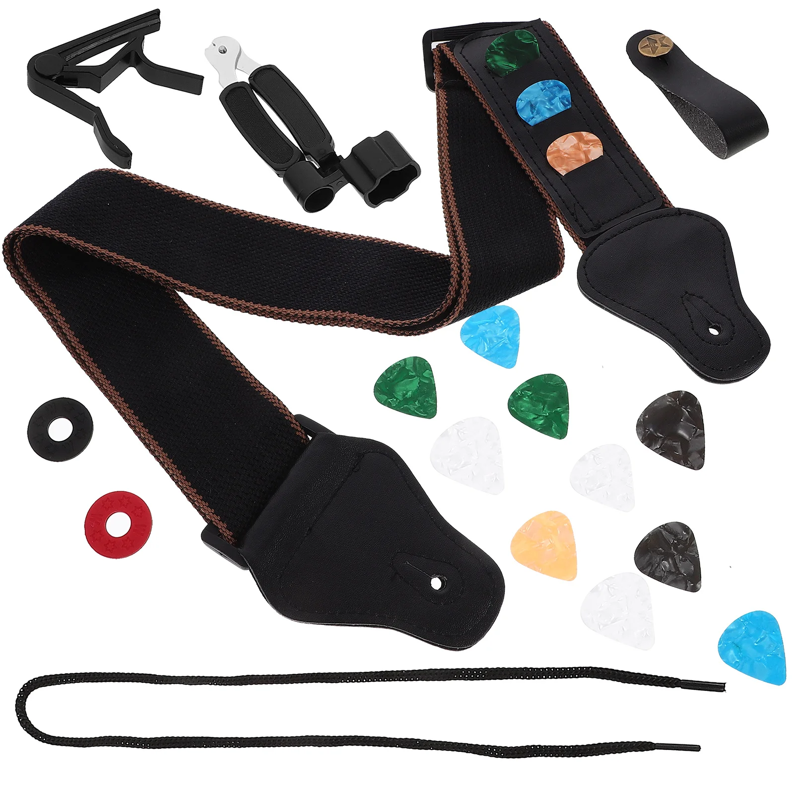 Gitaaraccessoires Kit Verstelbare riem Capo Picks Comfortabel Duurzaam voor bas-elektrische instrumenten Gitaarkit