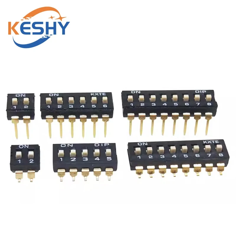 10szt/lot Przełącznik SMT SMD typu przesuwnego, raster 2,54mm 2 rzędy 4 piny 2 pozycje / 8 pinów 4 pozycje / 16 pinów 8 pozycji — zdjęcie produktu 5
