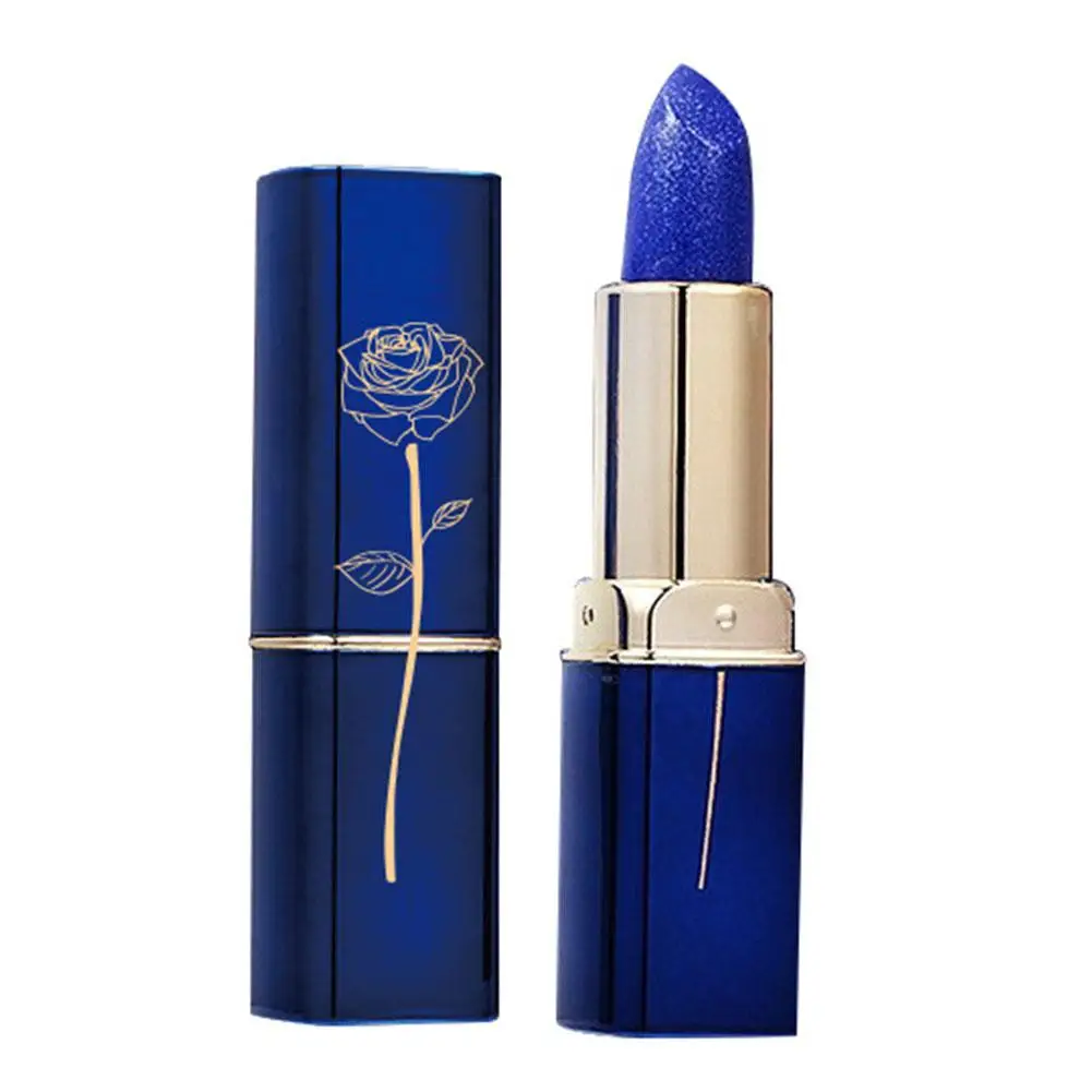 50g Blue Rose Lipstick Temperature Color Changing Lip Lasting Lip Moisturizing Cream Balm Long Make Base U Lipstick Moistur I7Z0