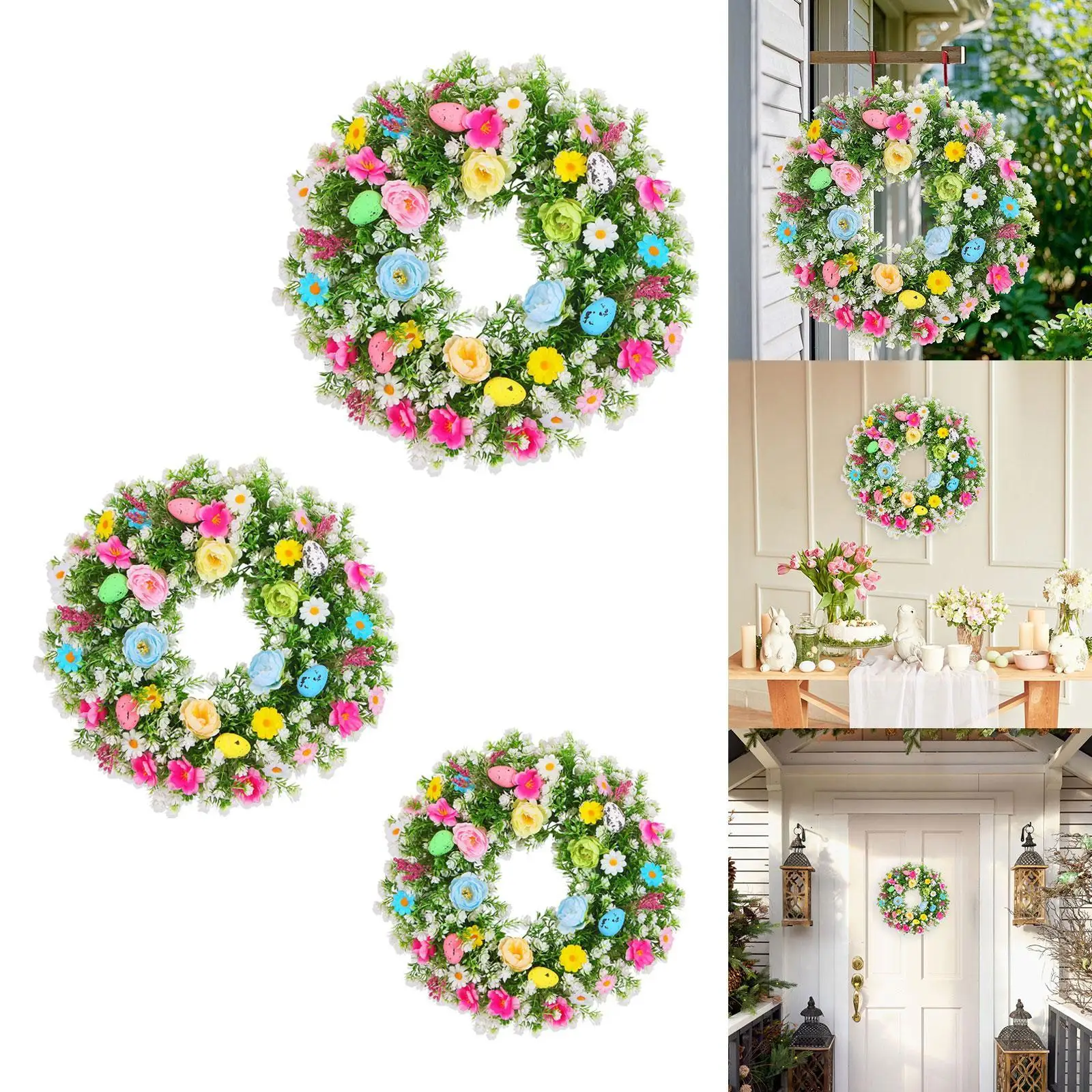 

Пасхальный венок для яиц, крытый и открытый сад, искусственный цветок, гирлянда, украшение