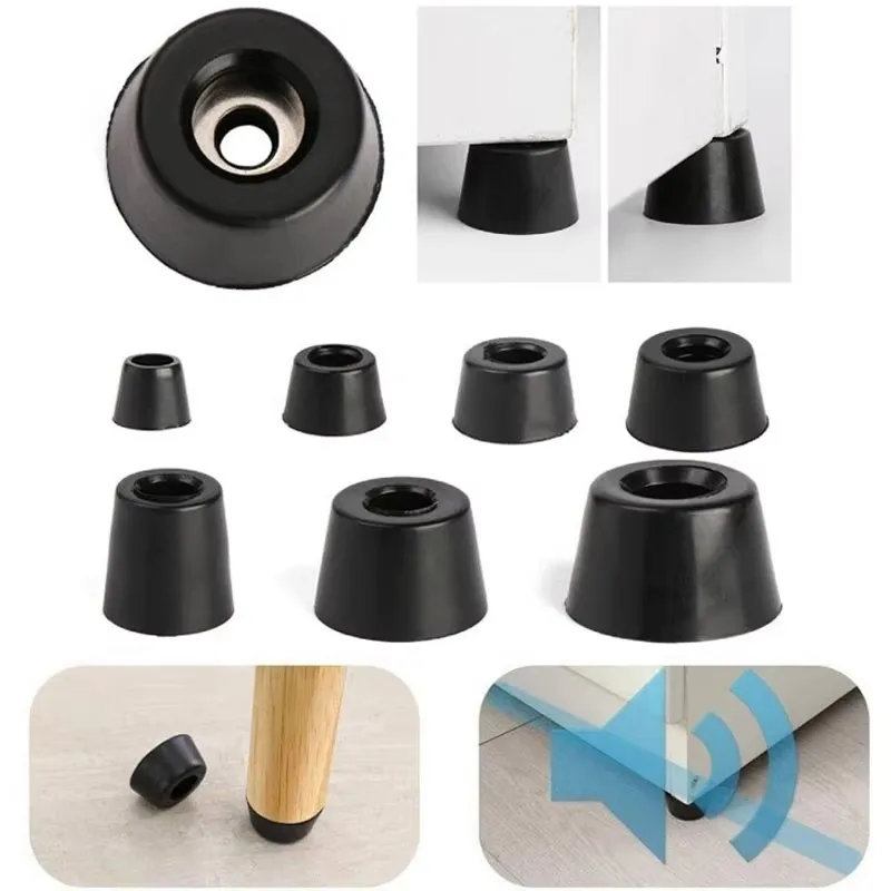 4/8/10/20Pcs Black Rubber Anti-Slip Feet Pads For Furniture Speaker Cabinets Height Adjustable Shock Absorber Floor Protectors