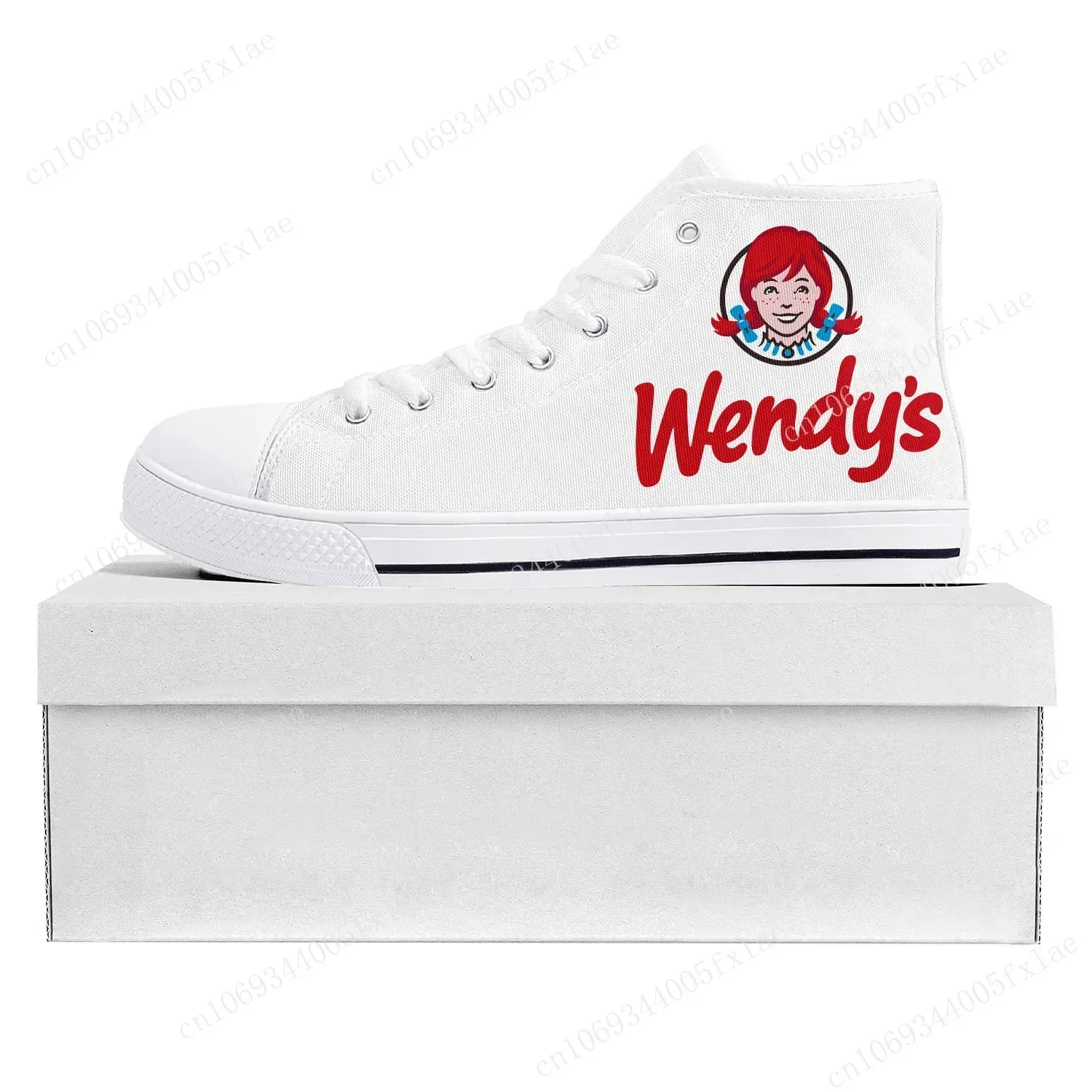 جديد Wendys Fast Food Restaurant Logo أحذية رياضية عالية الجودة للرجال والنساء المراهقات من القماش أحذية رياضية مخصصة للزوجين