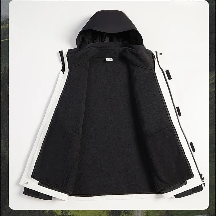 

Мужская и женская зимняя куртка «три в одном», комплект из двух предметов, съемная ветрозащитная водонепроницаемая теплая и толстая лыжная рабочая одежда