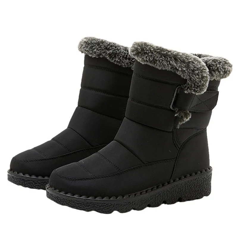 

New cotton shoes, snow boots, women's fur collars, women's boots, high-top, warm, women's cotton shoes
