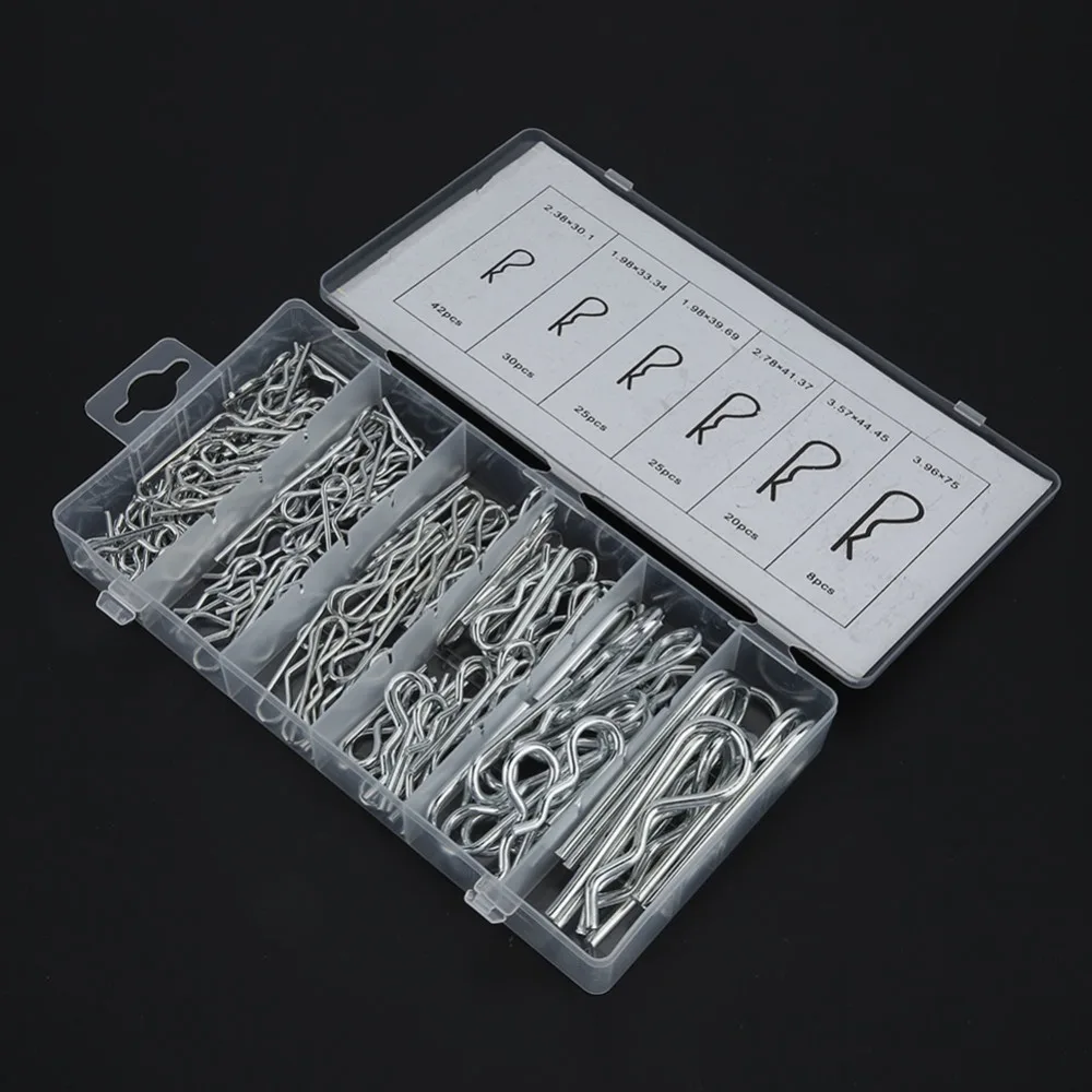 150PCS High Strength High Strength Cotter Pin Assortment Kit Assorted Retaining Pin Clip Spring Clip Fastener Pin Lock System
