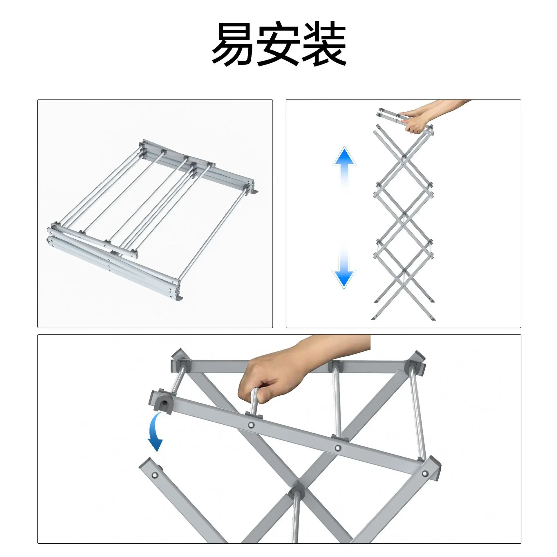 Folding Clothes Drying Rack, Large Capacity Portable Laundry Rack for Balcony, Over Door Towel Dryer for Baby Clothes Socks