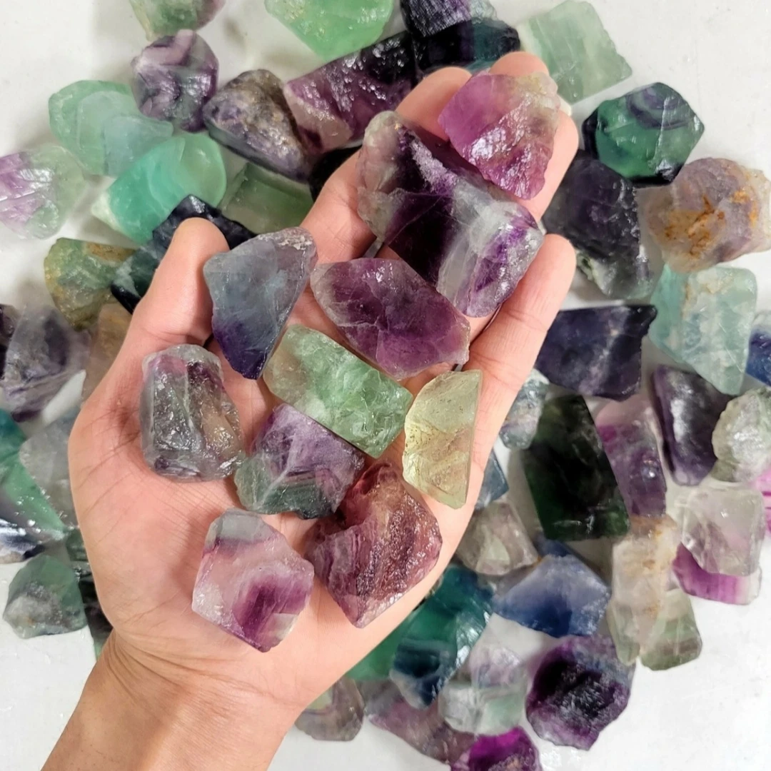 40 جرام/120 جرام/240 جرام حجر خام كريستال فلوريت ملون طبيعي ، حجر لف فلوريت ملون طبيعي ، حجر ديكور داخلي ، هدايا #5