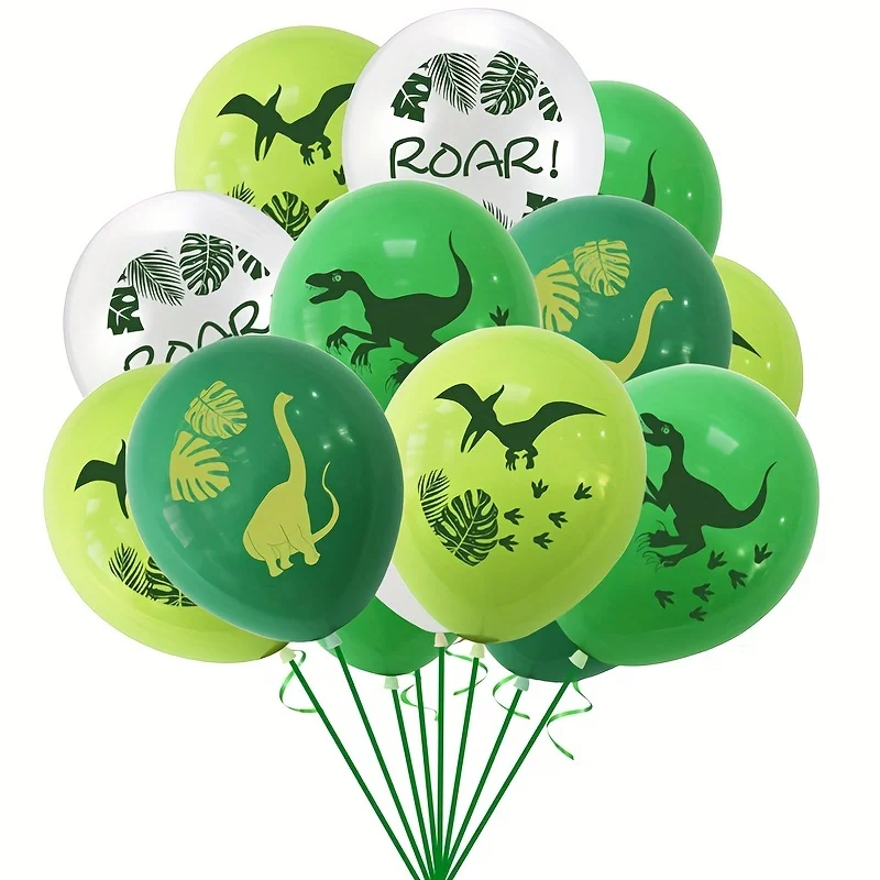 12pcs/set 12inch Dino Birthday Balloons Dinosaur Jungle Wild Animal Party ROAR Latex Balloons Kids Birthday Party Air Ballon