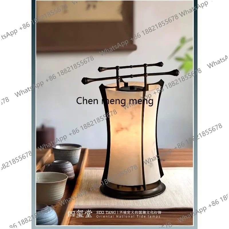 

Новая китайская настольная лампа. Современная лампа в стиле лёгкой роскоши для виллы, декоративная лампа для гостиничного номера, прикроватная лампа для спальни.