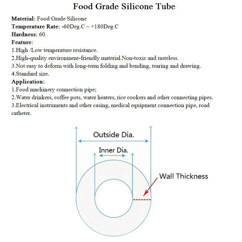 Selang karet silikon kelas makanan 1M tabung silikon fleksibel transparan Diameter 1 2 4 5 6 7 8 9 10 11 12 14 16 18 20 30 50mm tabung