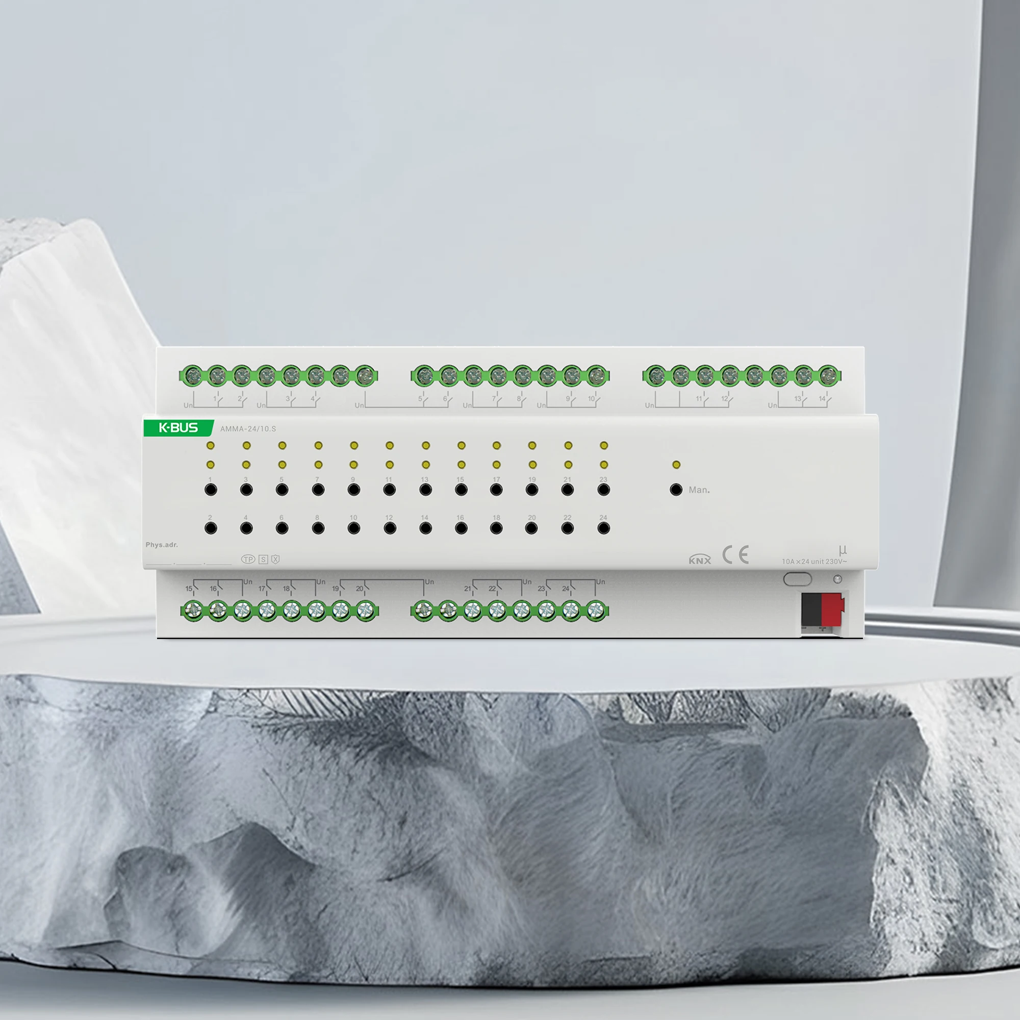 KNX Factory Direct Smart Home Multifunctional Actuator with 24 Channels for Switching Blinds and Dimming Control