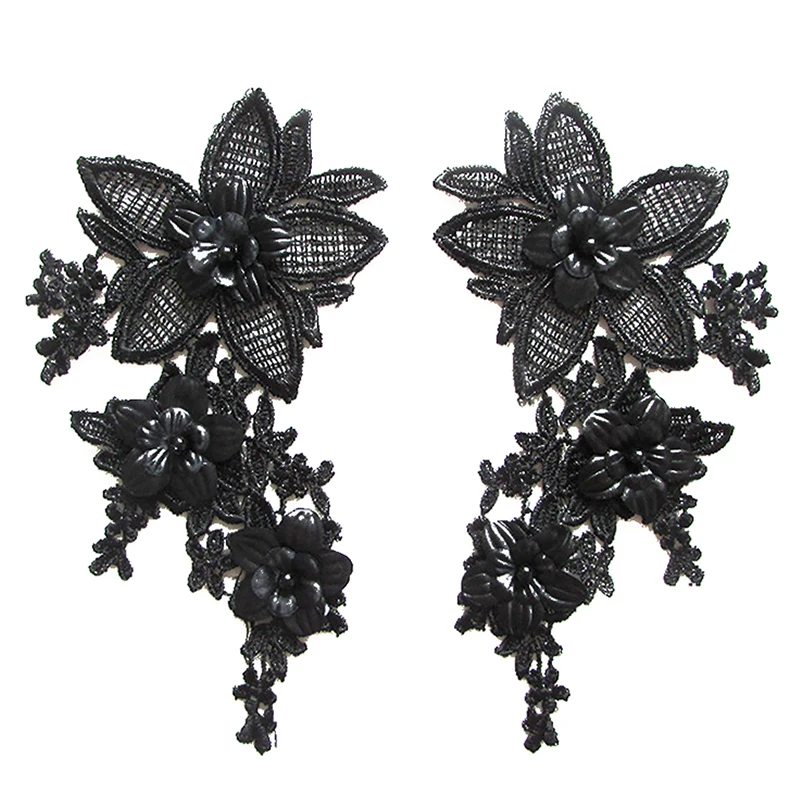 Patchs brodés de fleurs pour vêtements, appliques de bricolage, accessoires de vêtement en dentelle, décor de perles, fournitures de couture