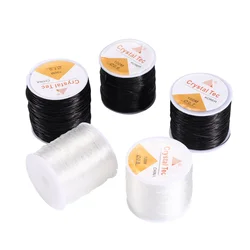 0.5-1.0mm 10-100m de cristal plástico diy beading estiramento cabo elástico linha de jóias que faz a fonte fio corda da linha da jóia