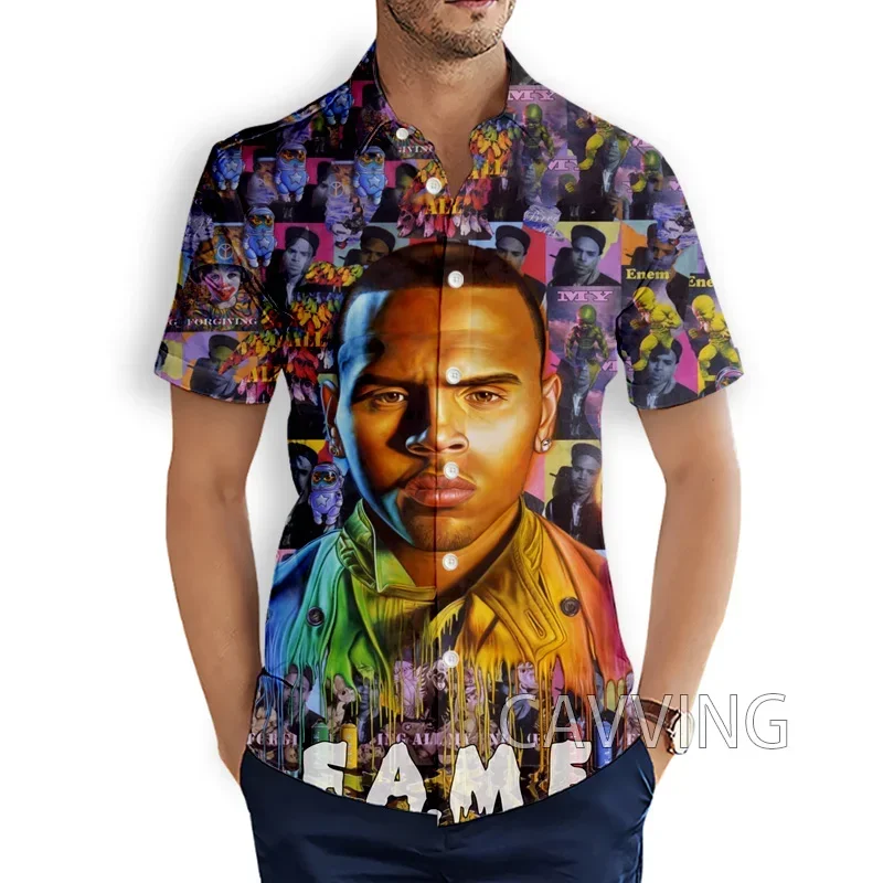 

CAVVING 3D Printed Rapper Chris Brown Fashion Casual Shirts Men's /Women's Short Sleeves Loose Breathable Shirts T02