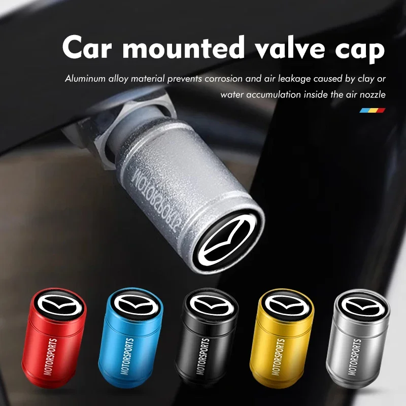 4pcs Car Tire Valve Cap Tyre Stem Cover Air Dust Tire Wheel Rim For Mazda 6 3 5 2 CX5 CX7 323 Demio Axela Atenza CX9 MX3