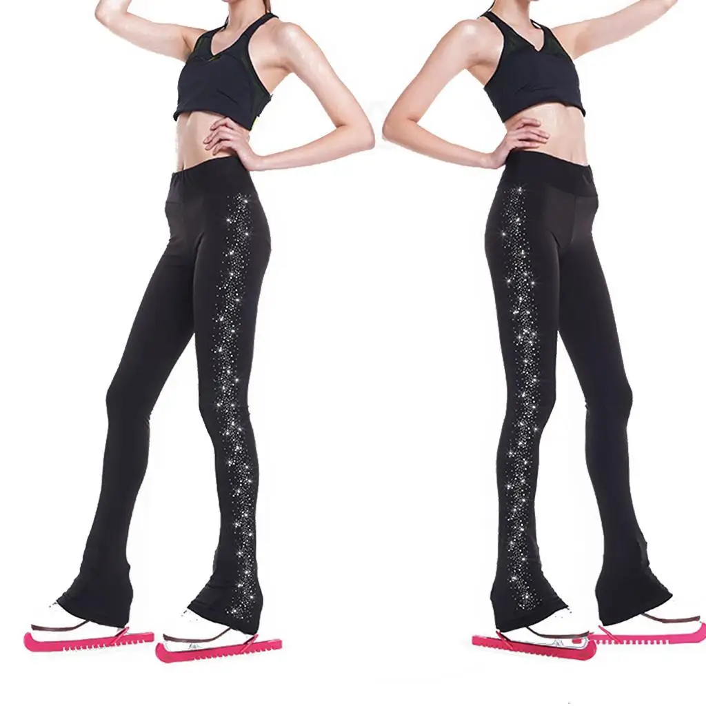 Pantalon d'entraînement de patinage artistique pour femmes, collants chauds Smile, leggings