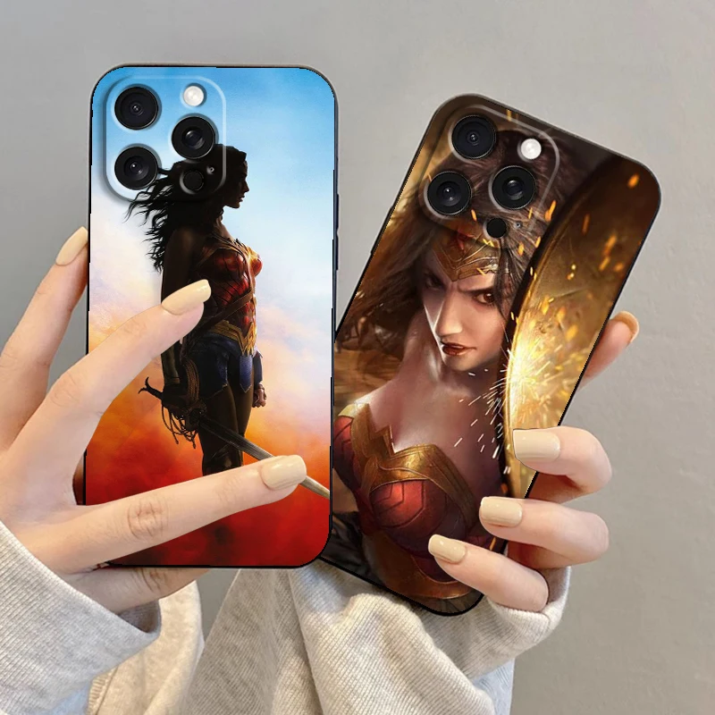 Movie Wonders Womans Hero For Apple iPhone 16 15 14 13 12 11 XS XR X Pro Max Plus Mini Black Funda Phone Case